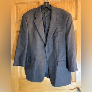 Chaps by Ralph Lauren Window Pane Gray 100% Wool Blazer Sport Coat Mens Size 44R